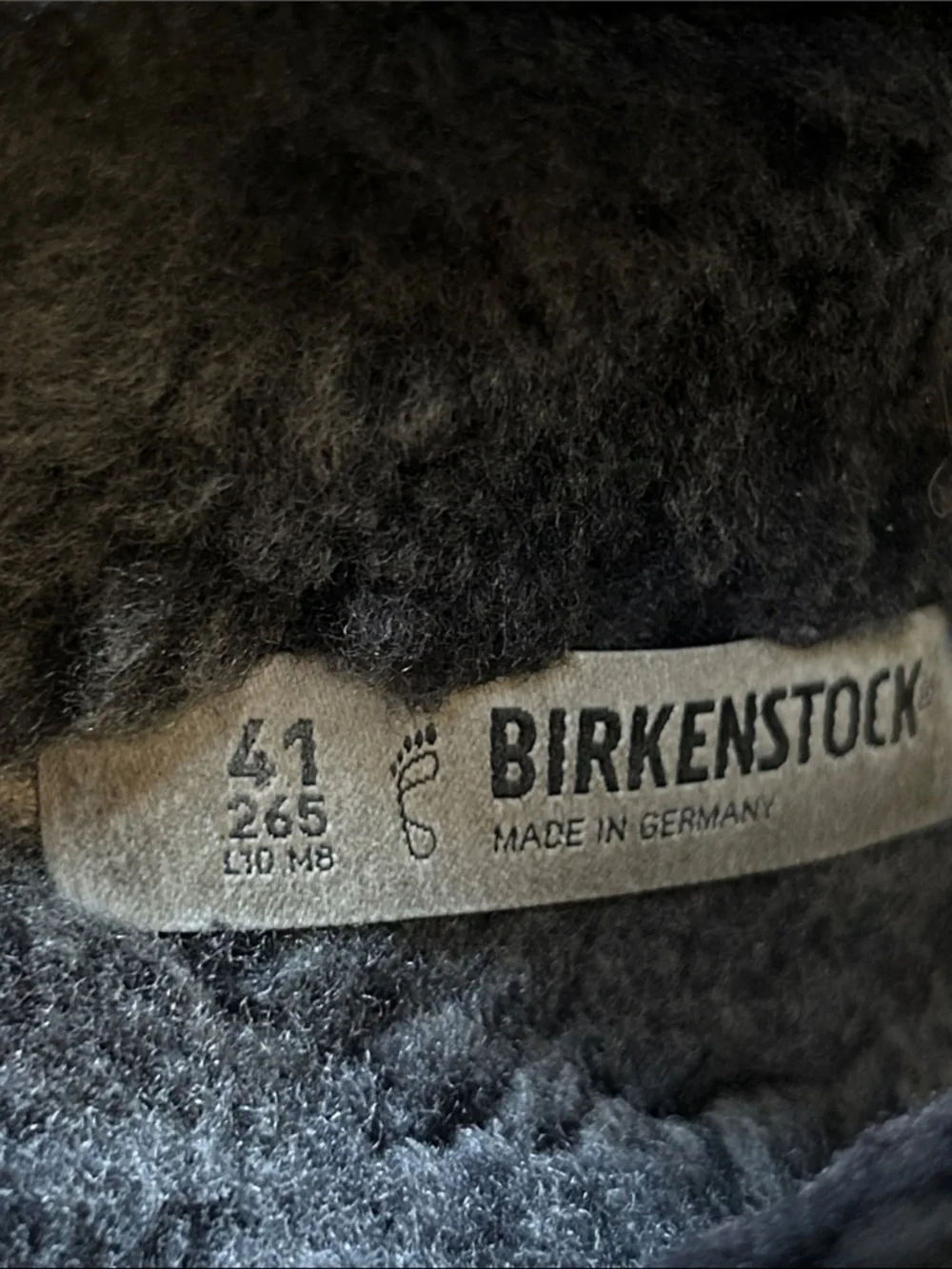 Birkenstock Arizona Shearling Sandals Black Suede Size 41 / Mens 8
